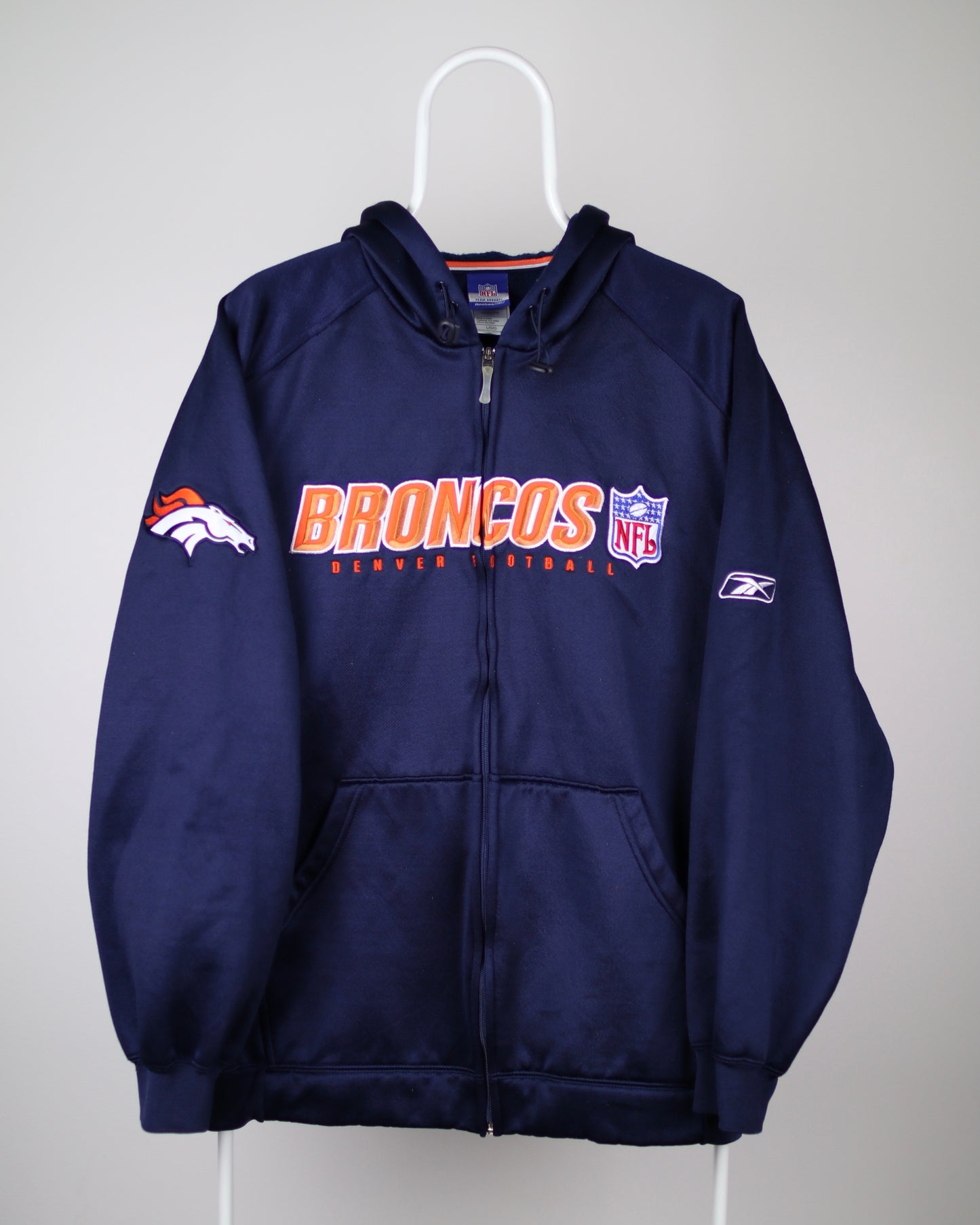 Reebok NFL Official Denver Broncos Zip Hoodie Large