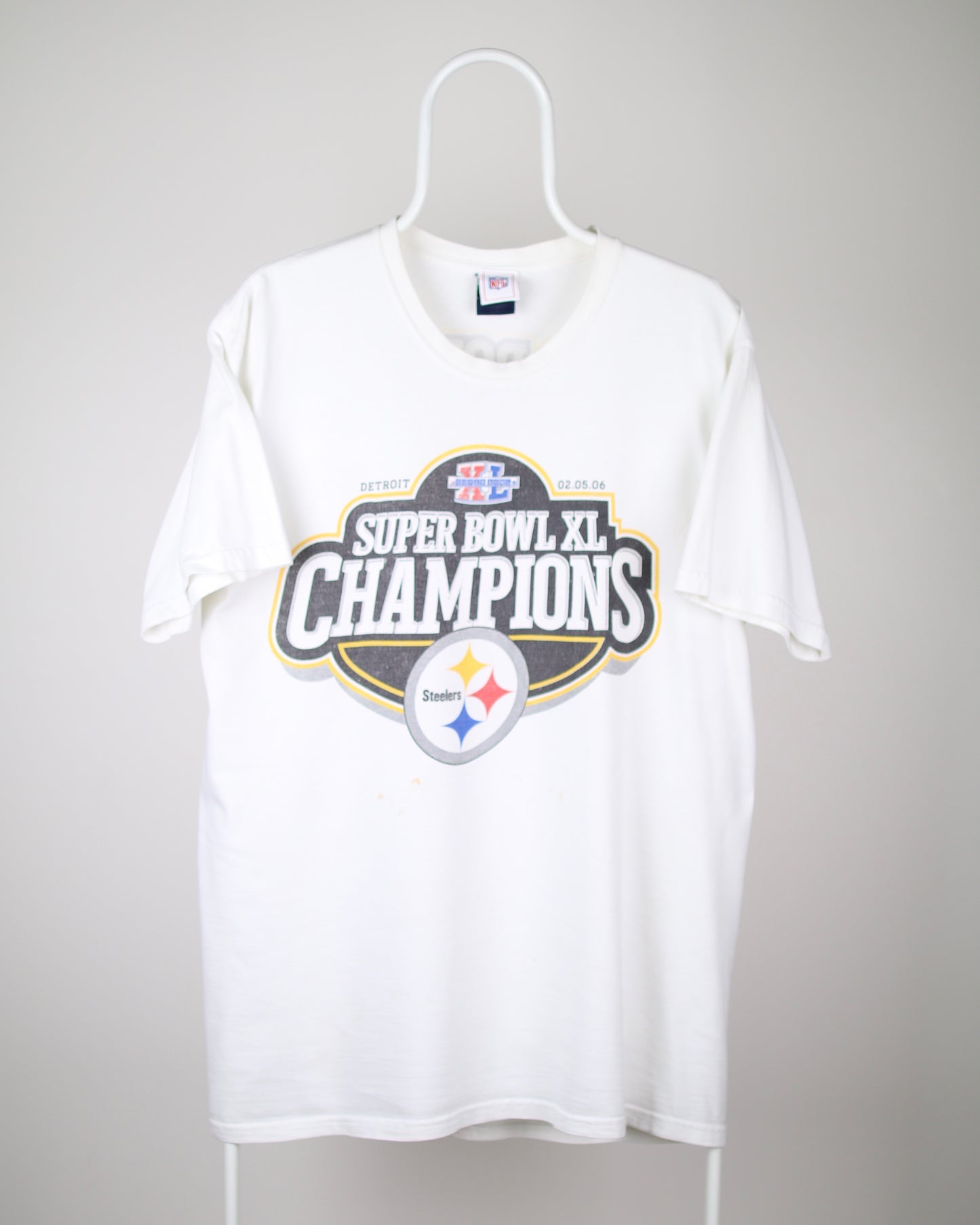 2006 NFL Official Pittsburgh Steelers Super Bowl XL Champions T-Shirt Large