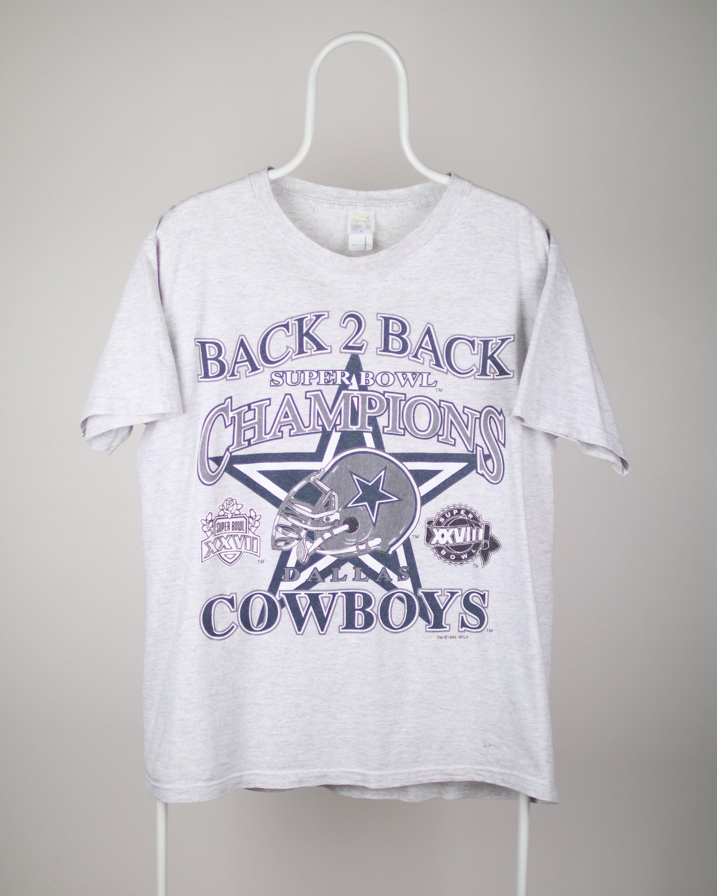 Dallas Cowboys NFL "Back 2 Back" Super Bowl XXVIII Champions T-Shirt Medium